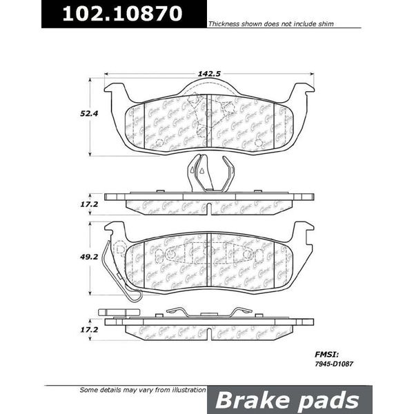 Centric Parts CTEK Brake Pads, 102.10870 102.10870